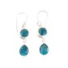 Apatite Gemstone 925 Sterling Silver Handmade Jewelry Drop/ Dangle Earrings 1.8" EE-142-12
