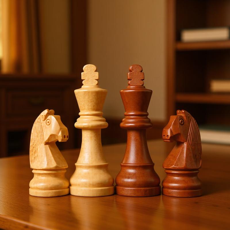 Brangdy 3.75-inch Magnetic Solid Wood Chess Pieces