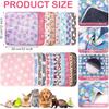 Newwiee 20 Pcs Small PET Fleece Blanket Washable Waterproof Small Animal Cage Bedding Guinea Pig Puppy Dog Cat Pee Pad Liner Accessories(12 x 12