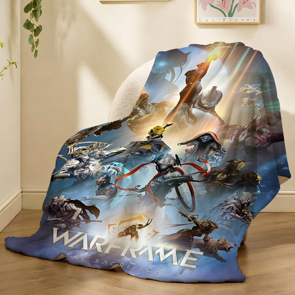 Warframe Game Throw 240g flannel blanket, suitable for sofas, beds, offices, exquisite gift blankets