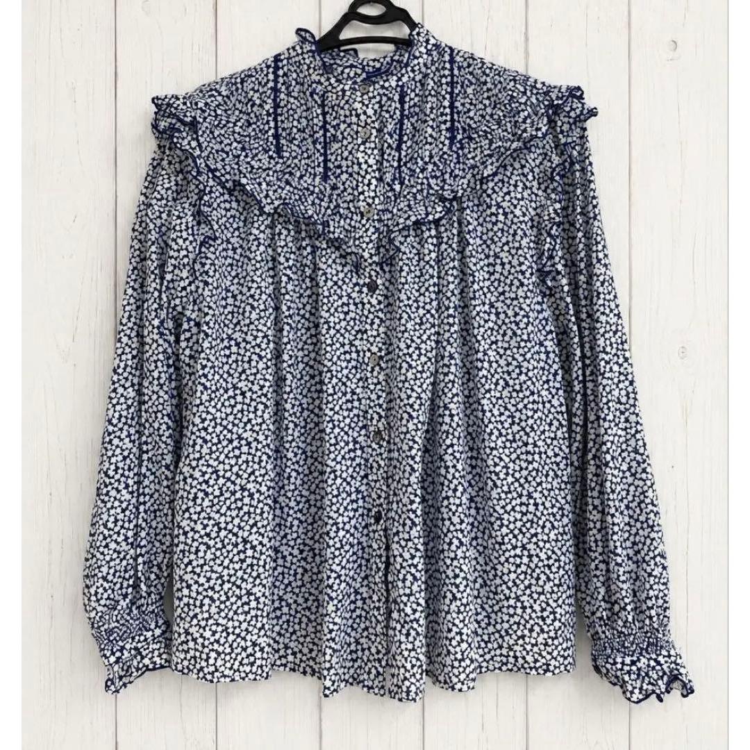 Ruffle pin tuck blouse floral pattern SLOBE IENA