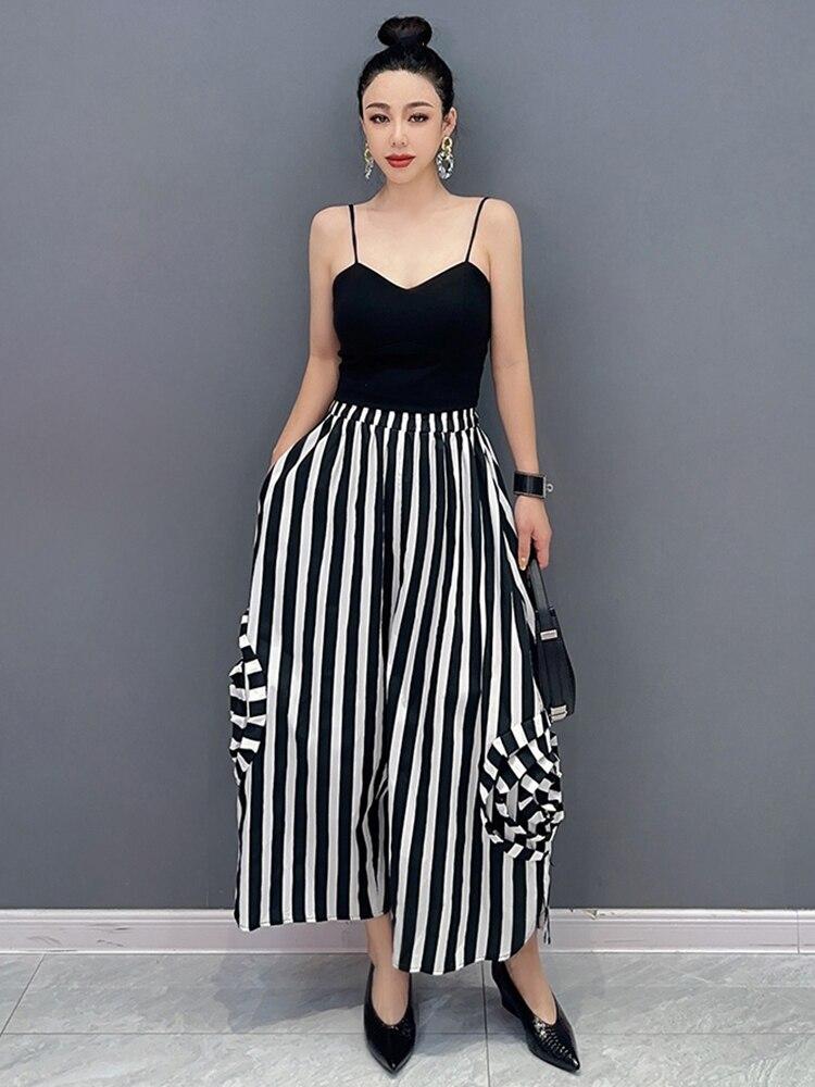 

XITAO модные женские полосатые широкие брюки HQQ1256