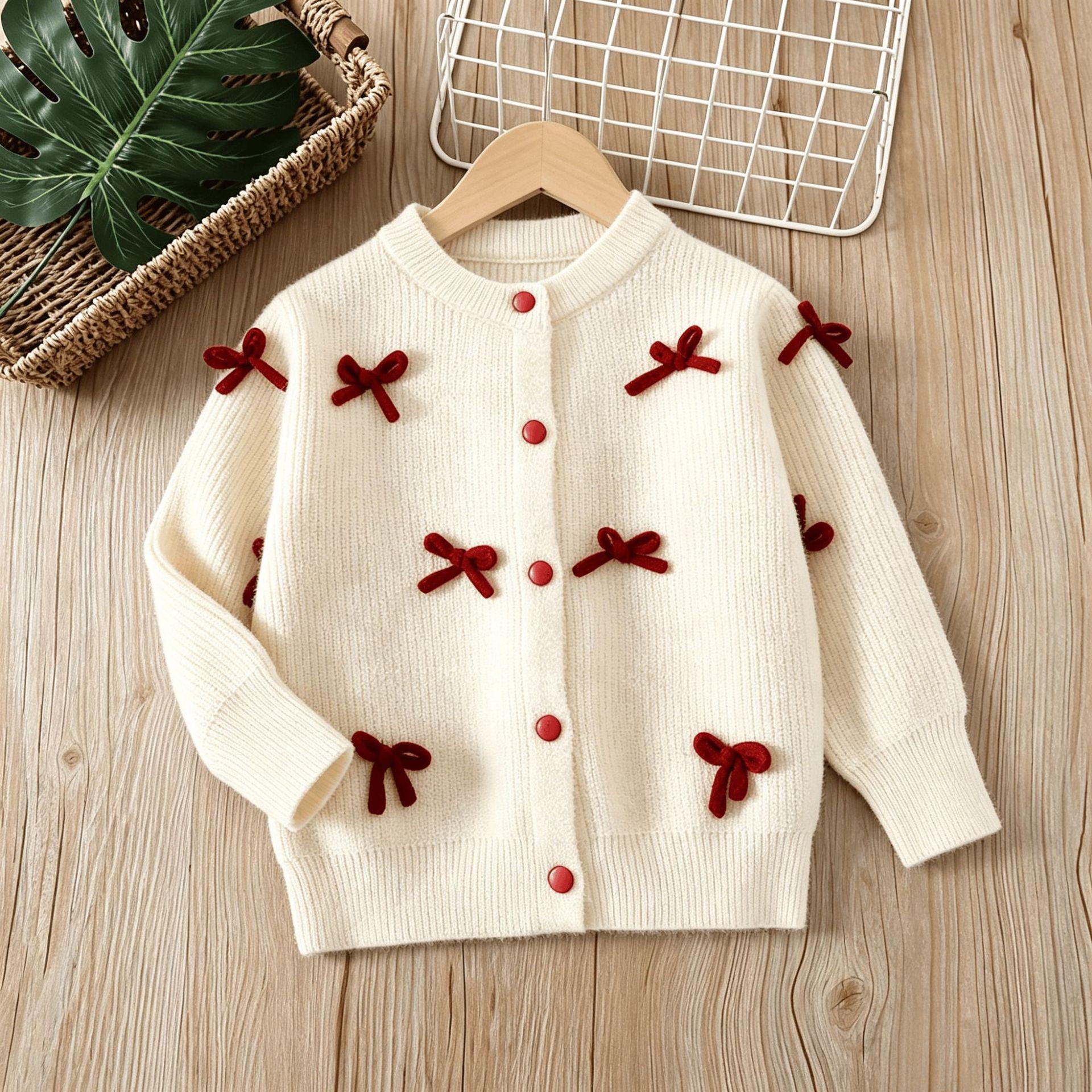 Mädchen Strickjacke und Tüllkleid Set Prinzessin für Herbst Winter 140 white