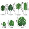 10 STÜCKE Tropische Palmblätter Sommer Monstera Künstliche Seide Schildkrötenblätter für Zuhause Hawaiianische Luau Strand Hochzeitsfeier Dekor