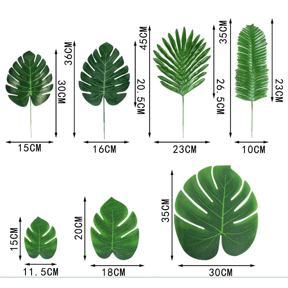 10 STÜCKE Tropische Palmblätter Sommer Monstera Künstliche Seide Schildkrötenblätter für Zuhause Hawaiianische Luau Strand Hochzeitsfeier Dekor