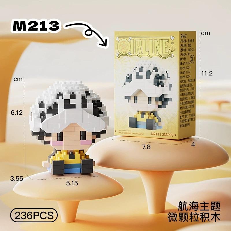 New ONE PIECE Sun God Nika Luffy Micro Building Block Chopper Ace Buggy 3D Anime Model Assembly Mini Bricks Figure Toys For Gift