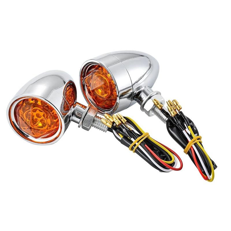 1Pair Motorcycle Turn Signal Light Lamp Universal Motorbike Bullet Indicator Light
