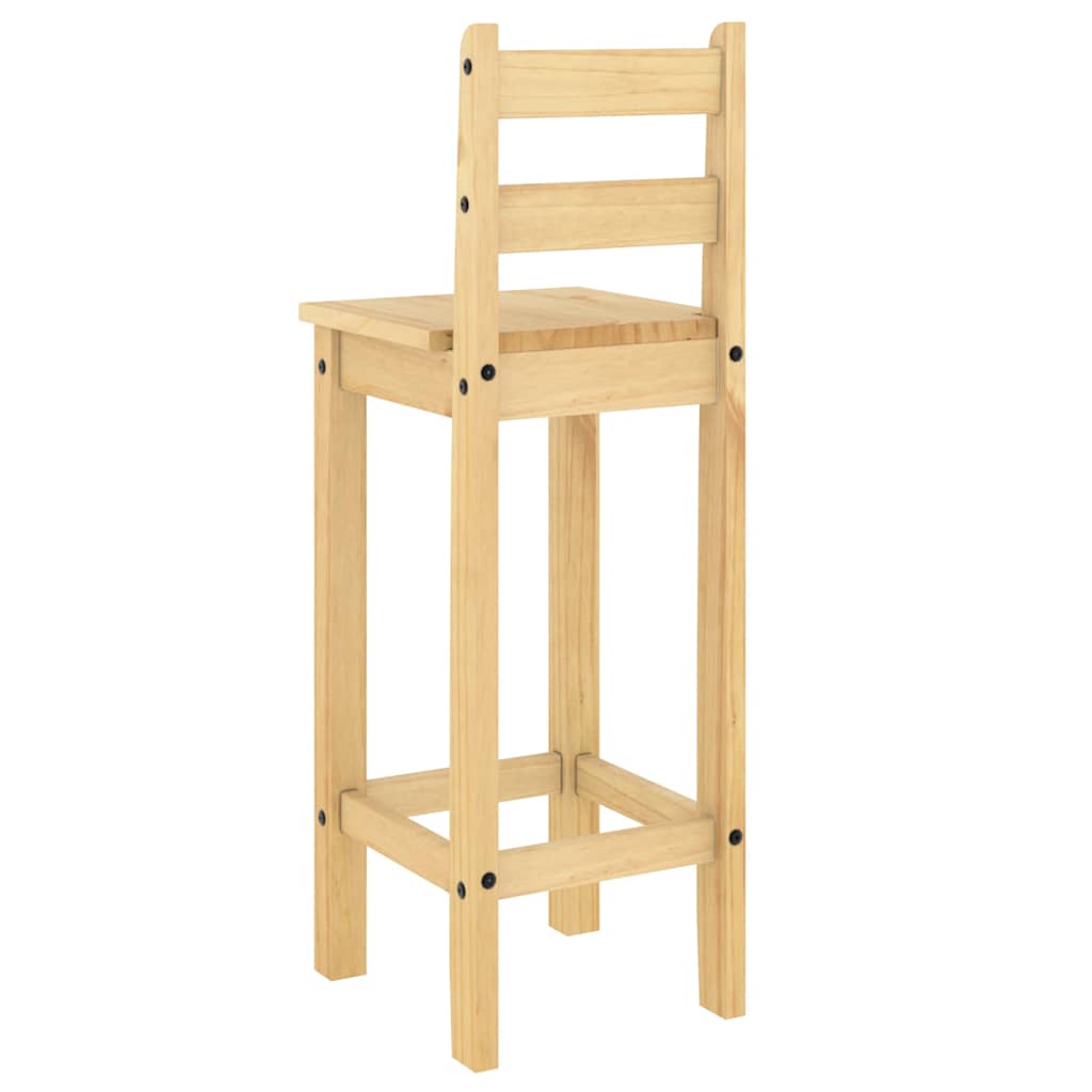 Bar Stools 2 Pcs Solid Pine Wood