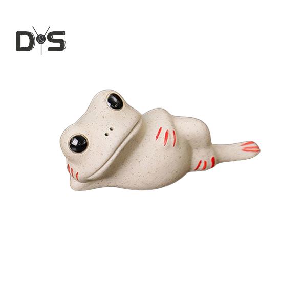 

Керамическая лягушка чай питомец лист лотоса дизайн мини керамическая лягушка украшение для гостиной спальни офиса декор B