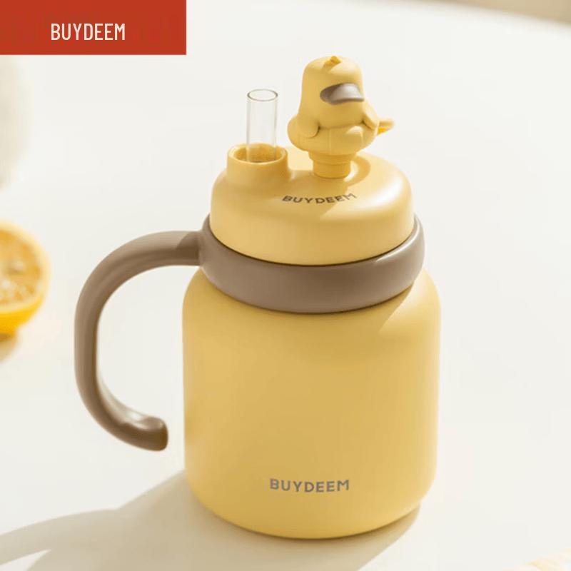 

Buydeem 600ml Insulated Tea Mug with Straw