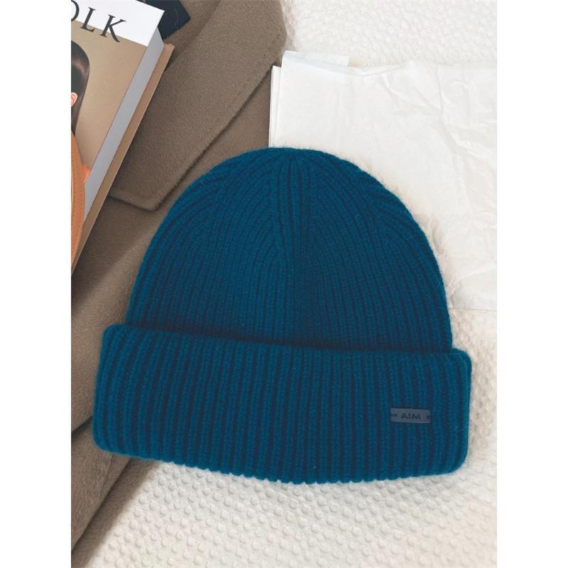 Simple and Versatile Solid Color Wool Hat Autumn and Winter Warm Woolen Hat Knitted Hat for Men and Women