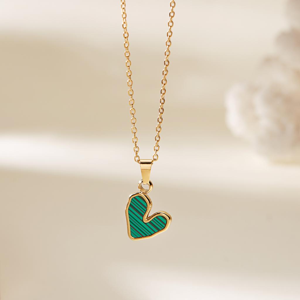 Stainless Steel Love Heart Pendant Necklace For Women Gold Color Fashion Neck Chain Female Choker Collar Jewelry Birthday Gifts