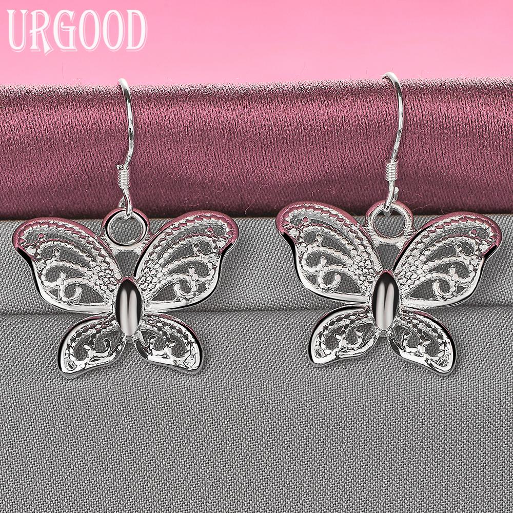 925 Sterling Silver Butterfly Earrings Wedding Jewelry