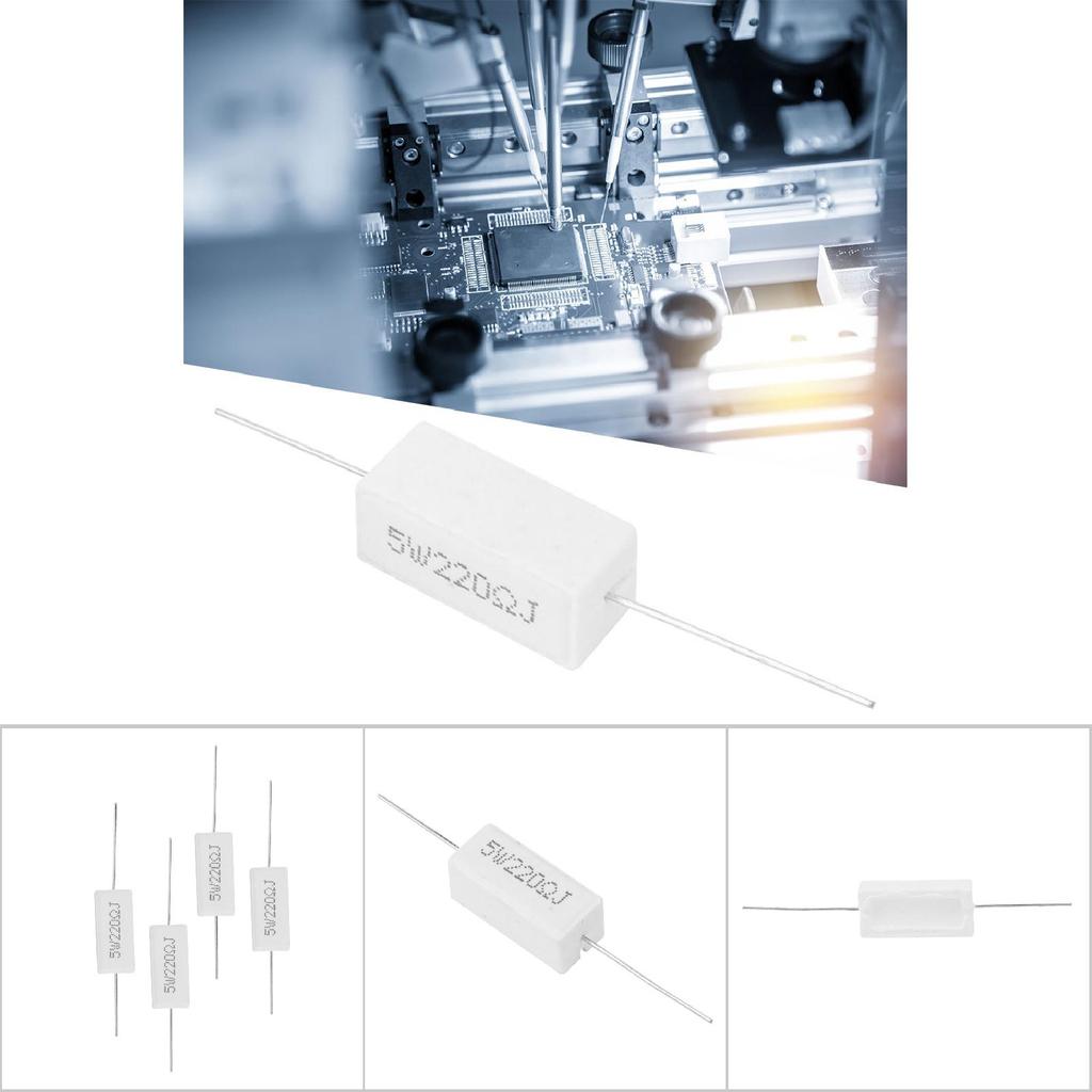 10 Stück Zementwiderstand Leistungswiderstand 5 Prozent Elektronische Bauelemente 5W(220R)