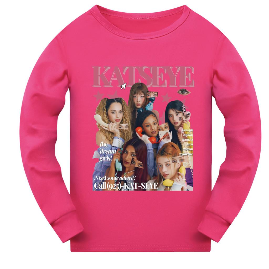 5303 Kids Girls KATSEYE Print Long Sleeves Regular T-Shirt