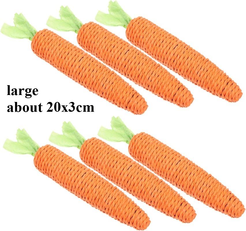 Cat Toy Carrot Sound Bite Resistant Paper Rope Clean Teeth Interactive Chew Toys Cat Kitten Built-in Bell Small Animals Pet Toys