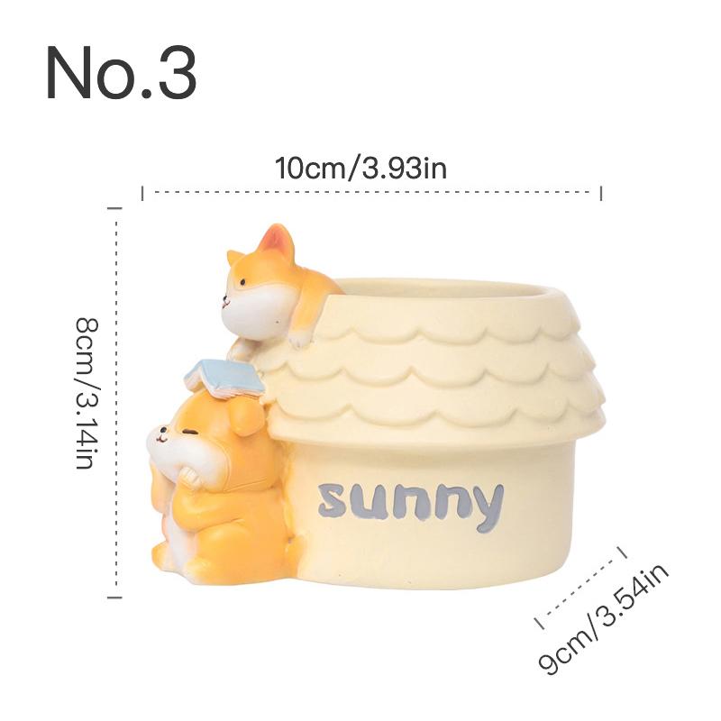 Cute Animal Resin Flower Pot Succulent Pot Planter Home Decor Desktop Ornaments Bonsai Plant Pot Garden Decoration