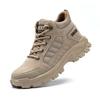 Fashion Steel Toe Work Boots for Men High Top Safety Shoes Waterproof Safety Boots Man Leather Winter Anti-slip Work Shoes Protective