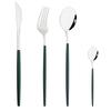 Drmfiy Pink Silver Stainless Steel Dinnerware Set Fork Knife Soup Ice Spoon Cutlery Set Western Flatware Kitchen Silverware Set