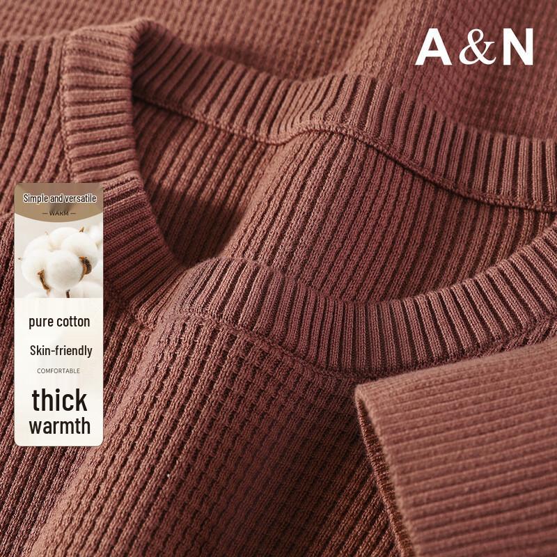 Antonio Men's 100% Long-Staple Cotton Thick Round Neck Sweater