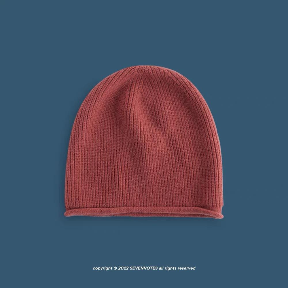 Cold Loose Knitted Hat Men and Women Street Piles of Hats Big Heads Cold Hats Confinement Hat Autumn and Winter