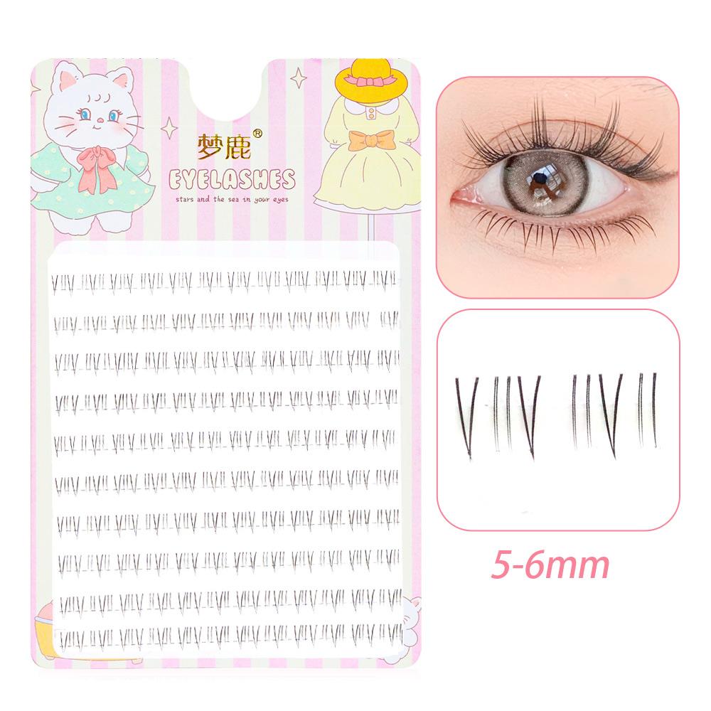 Menglu 4-7mm Brown Under Lashes Little Flame Lower Eyelashes W-41 Natural Short Style Imitation Hand Painting Fake Eye Lashes