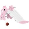 3 In 1 Kids Slide With Climber Basketball Hoop And Ball Giraffe Shape Climber Slide For Indoor Kids Age 1 3 Pink