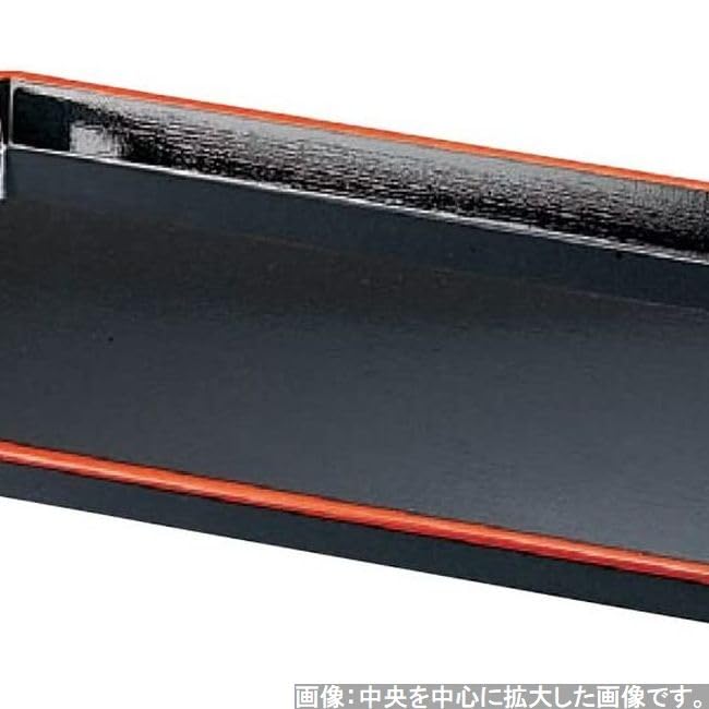 Placemat for Made in Luxury Weave Side Black and S x x J-Kitchens Trays, Japan, Non-Slip, A) 2-Shaku Tray, Red, Size, 60.3cm 39.5cm 4.2cm