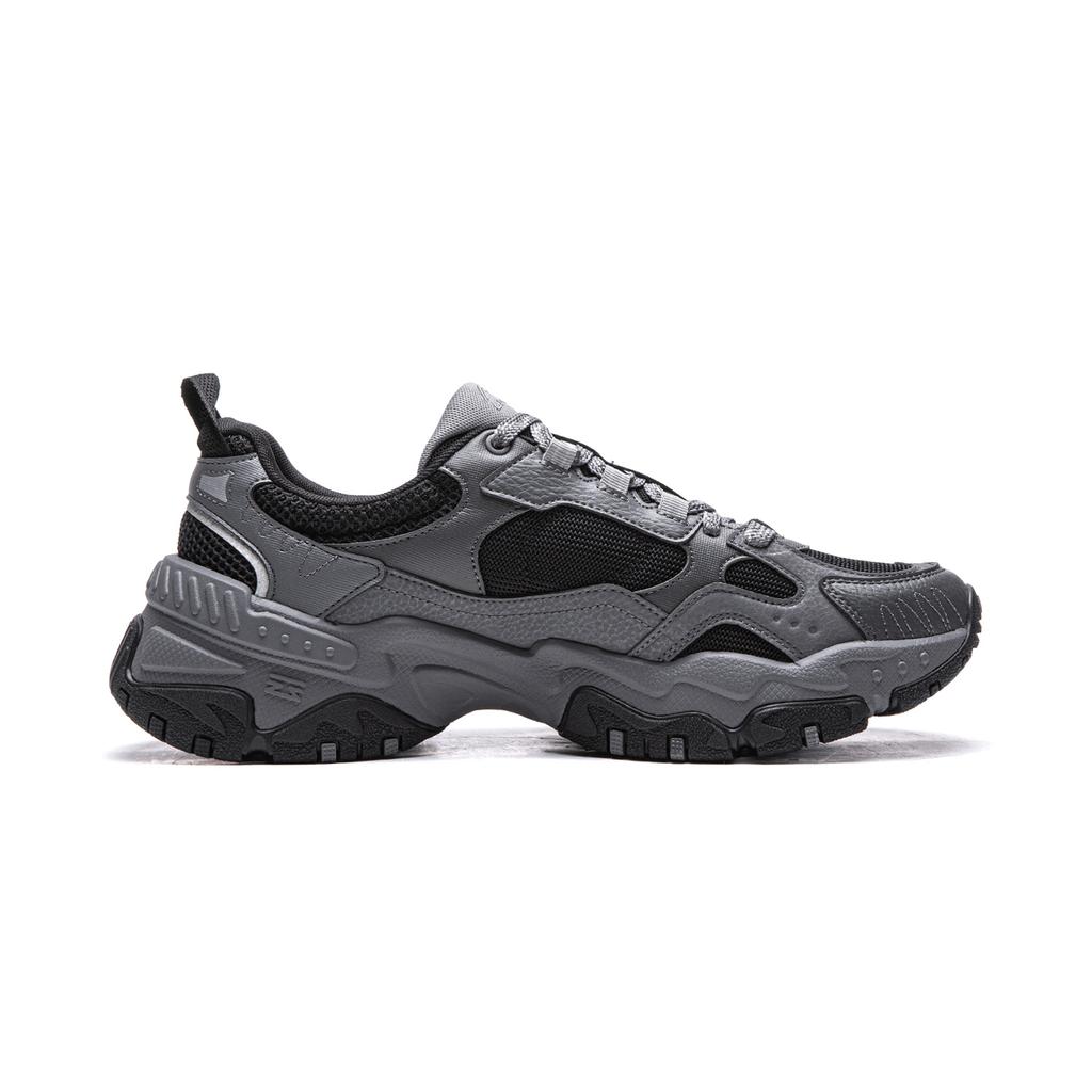 Li Ning Brown Sugar Cushioning Slip Resistant Abrasion Resistant Support Low top Casual Shoes Men's Black Gray AGCV367-3