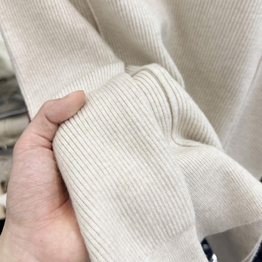 Versatile Women's Sweater Autumn and Winter Half-high Collar Knitted Top Large Size Base Shirt Trendy