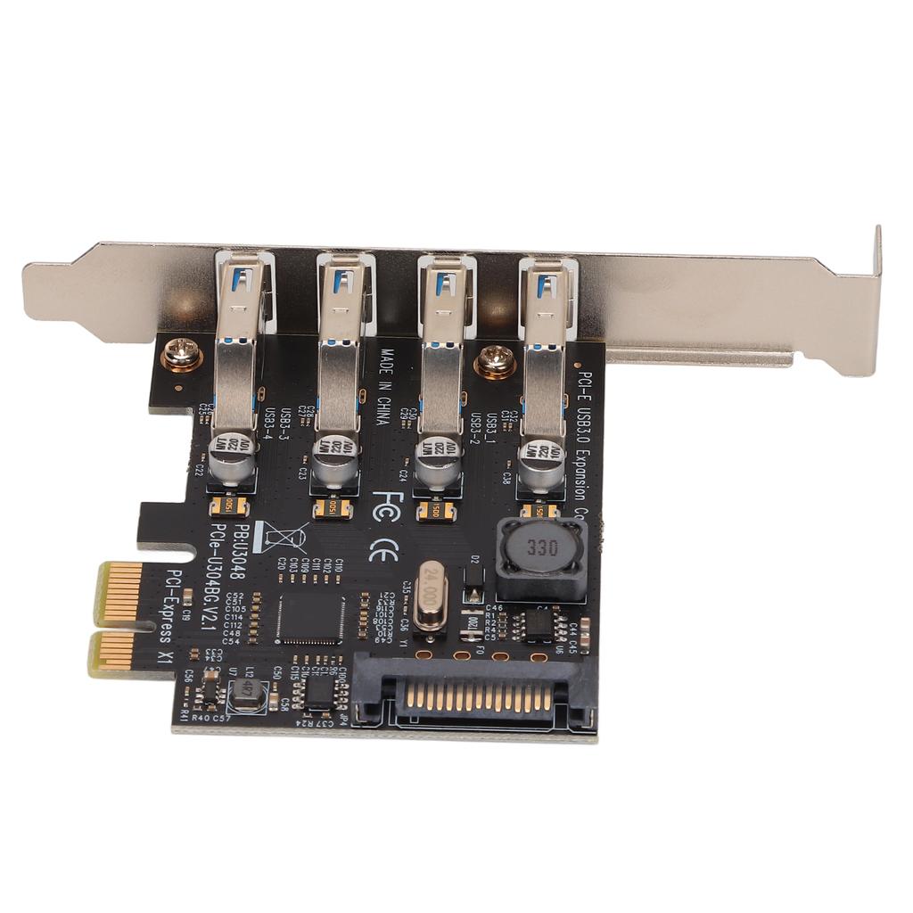 PCI E To USB 3.0 Expansion Card 5GB Transmission 4 Ports 15Pin Rear USB3.0 Expansion Card For