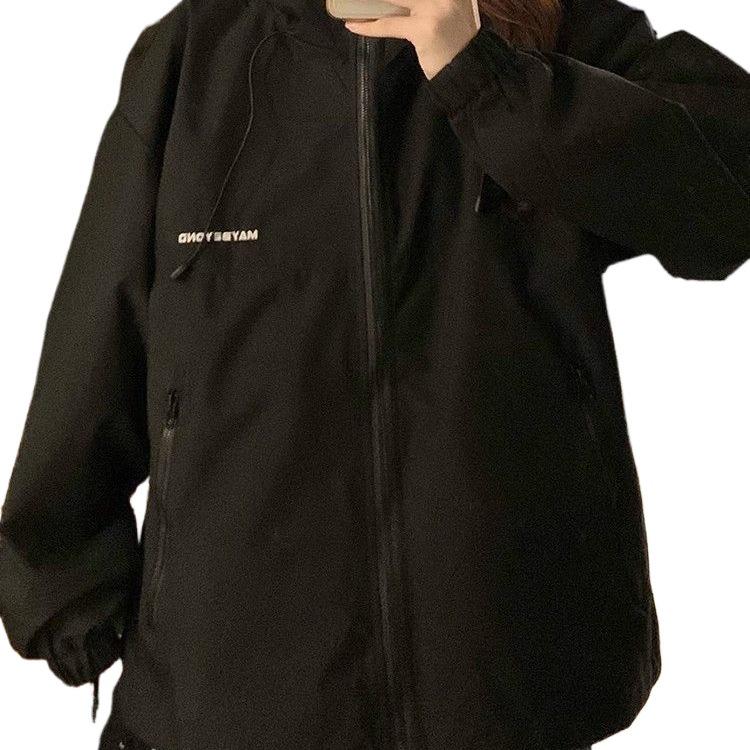 Girls' American-Style Sporty Mountaineering Jacket - Versatile, Loose Fit for Spring and Autumn