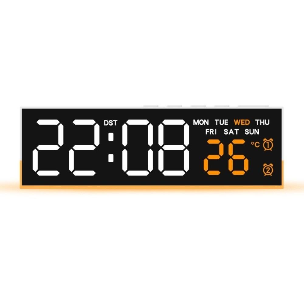 

Temperature LED Digital Clock Atmosphere Lights with Calendar LED Night Light Clock Date Voice Control Bedside Alarm Clock Home