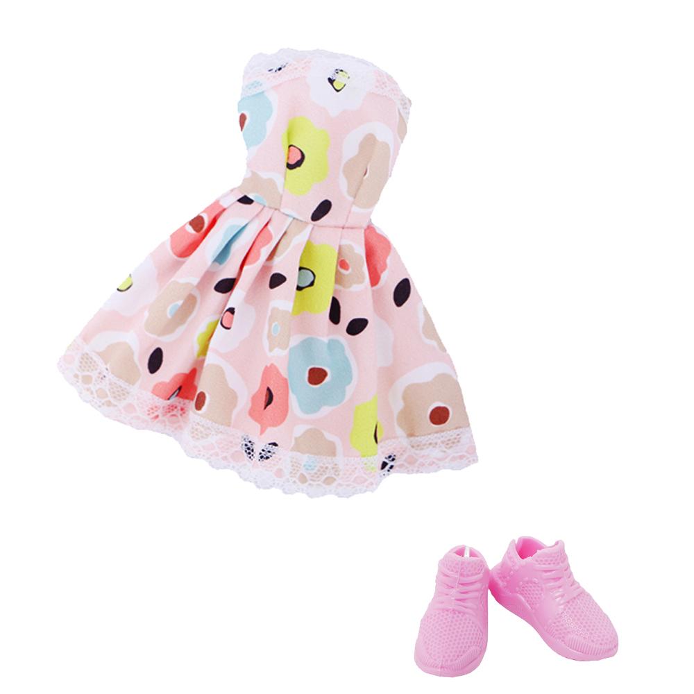 2 Pcs/Set Fashion Doll Clothes Daily Wear Tops Pants Mini Dress Gown with High Heels Shoes Sport Boots