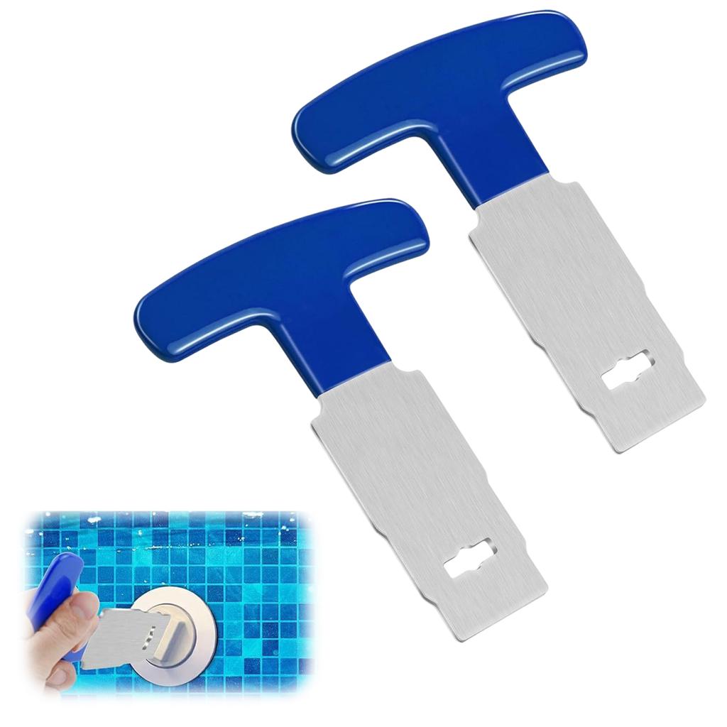 T-Handle Pool Plug Removal Tool Non-Slip Stainless Steel Return Fitting Remover for SPA Return Jet Plugs Nozzles Inlet Fittings