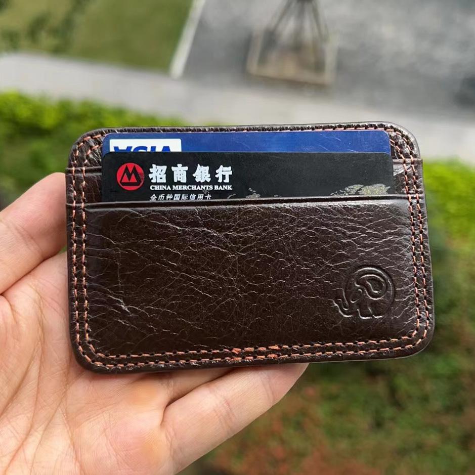 Leather Mens Business Card Holder Wallet Credit Card Personalised  Leather Card Case Sleeves Wallet and Holder