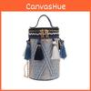 Style Mini Ethnic Crossbody Bag Tassel Woven Cylindrical Bag For Women Daily Use