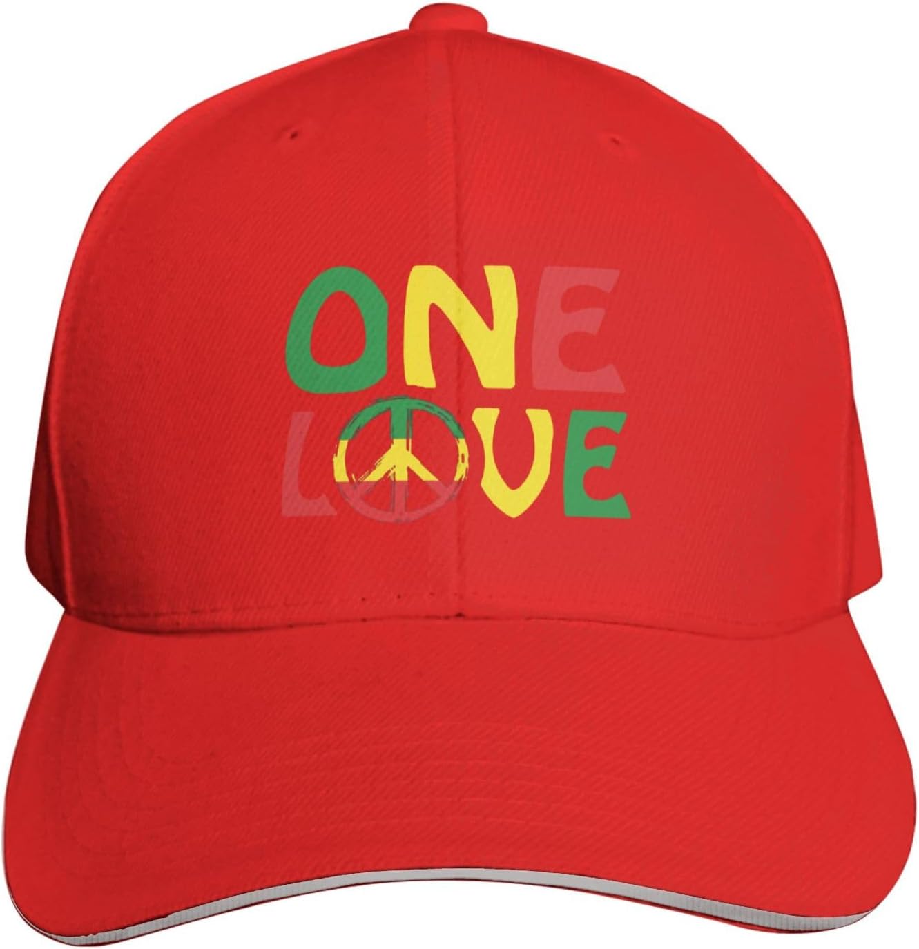 

Унисекс бейсболка с символом мира One Love в раста-цветах, регулируемая, из полиэстера, повседневная, для защиты от солнца One Size
