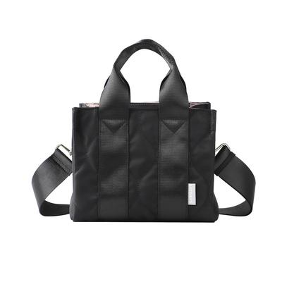 Lizdays Women's Lightweight Nylon Tote Bag, Mini Shoulder Bag (Black)