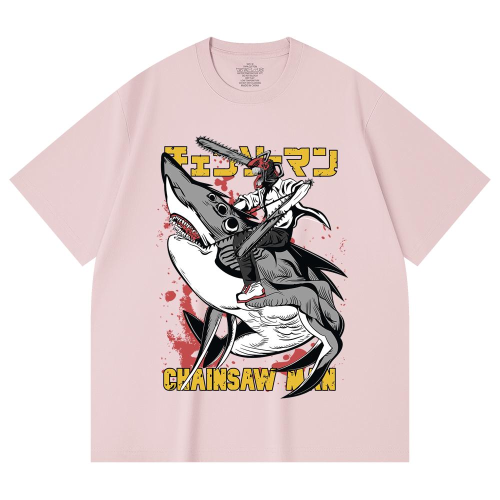 230 Gsm 100% Cotton Chainsaw Man V43 Denji Print Unisex Heavy Cotton T Shirt
