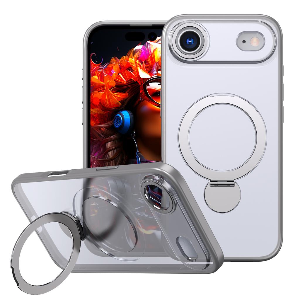 For IPhone17air Mobile Phone Case Transparent Magnetic Fulcrum Case for Apple 17promax All-inclusive Protective Case