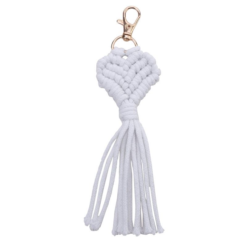 Herzförmiger Anhänger Schlüsselanhänger Damen Handgewebt Serie Niedlich Auto Schlüsselbund Handytasche Zubehör Anhänger Kreatives Geschenk