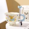 Deou Xingguang Cute Animal Print Ceramic Mugs with Spoons (Set of 2)