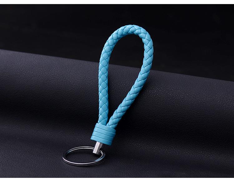 Handmade Braided Leather Car Keychain: PU Leather Pendant for Men & Women