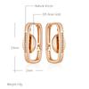 New Trendy  Rose Gold Color Hoop Earrings For Women Luxury Natural Zircon Accessories Vintage Bride Wedding Jewelry
