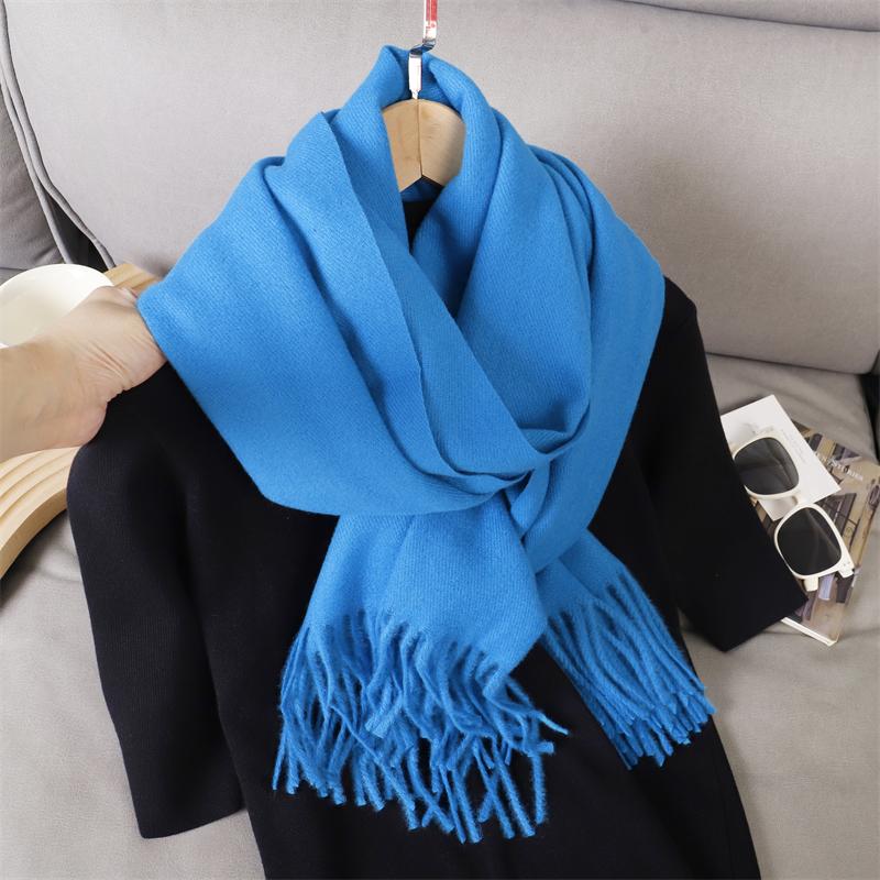 New 29 Color Winter Scarf For Women Long Warm Cashmere Scarves Solid Lady Shawl Wrap Hijab Female Pashmina Bandana Head Scarfs