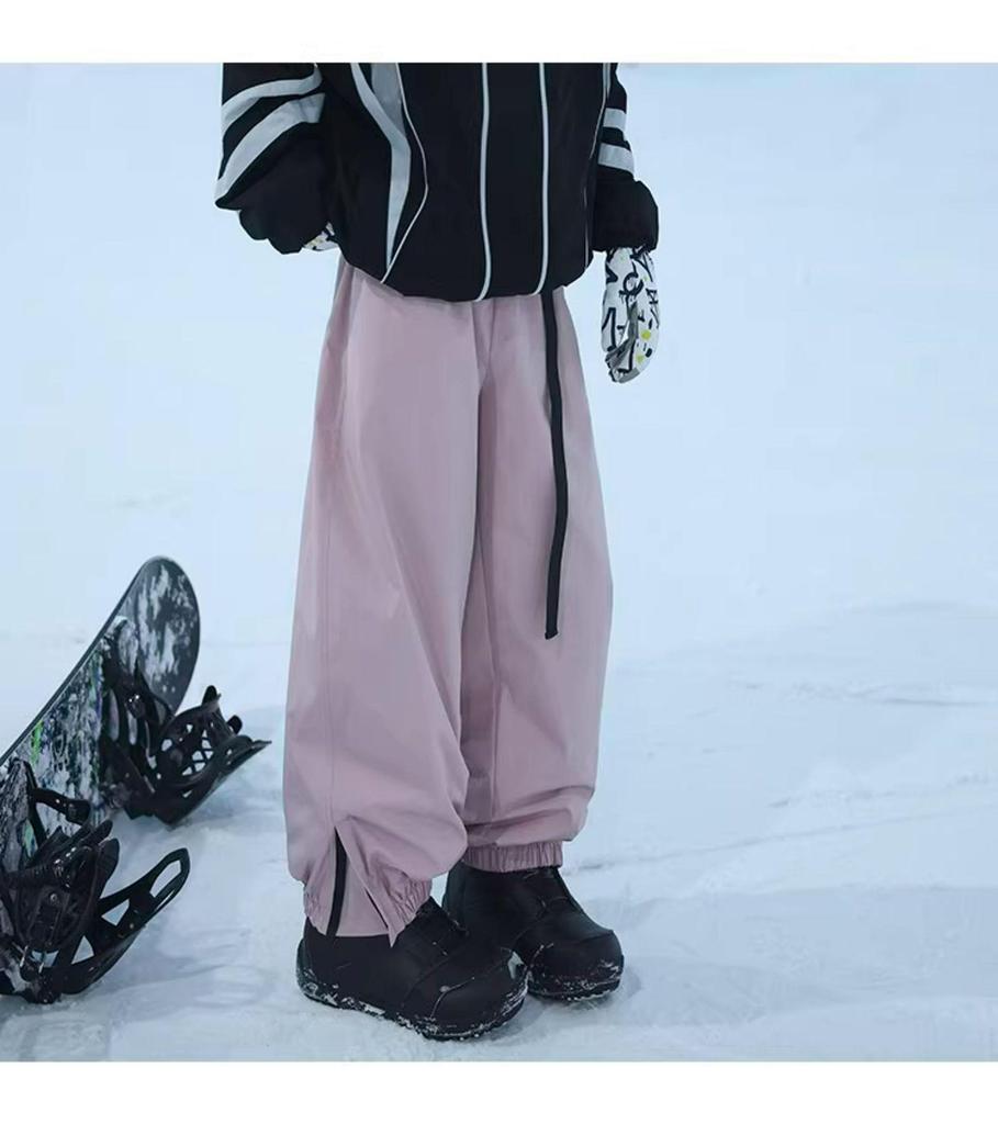 Unisex Waterproof Velvet Ski Pants for Winter Outdoor Sports - Trendy American Casual Joggers