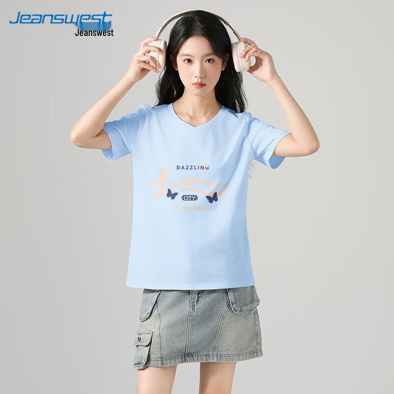 

Jeanswest Women s Printed V-neck Cotton T-shirt XL