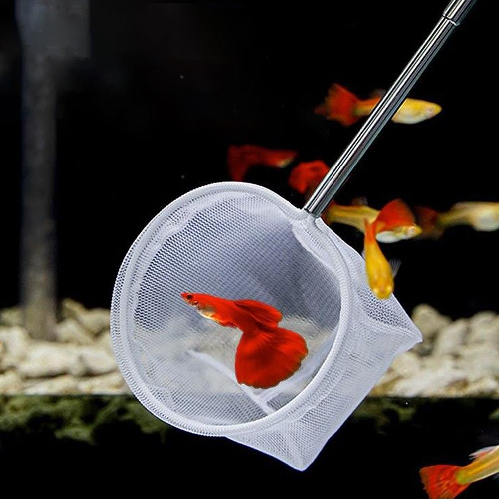 3D Aquarium Fish Net Extendable Handle Soft Mesh Safe for Catching Fish Shrimp Aquarium Accessories