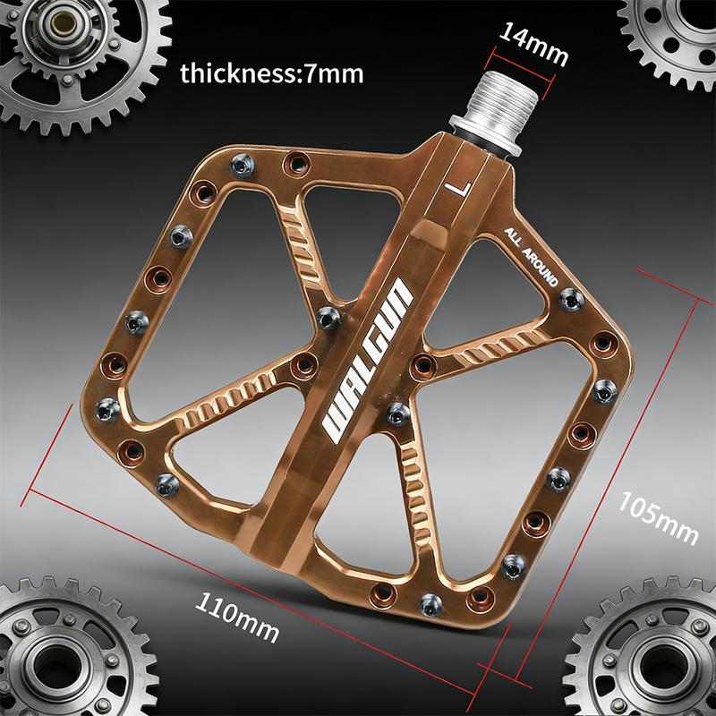 WALGUN Mtb Bicycle Pedals CNC Titanium Alloy Axis Road MTB Bike Pedals DU Bearings Non-slip 110*105mm Single 181g Cycling Parts